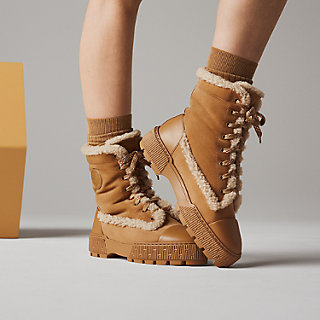 Bota de cano baixo Fresh - Bege | Hermès Brasil